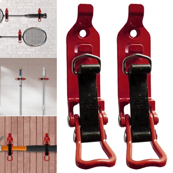 Oiur 2Pcs Shovel Mount Holder,Metal Bracket Rubber Tape Heavy Duty Zinc Alloy Quick Release,17 to 40MM Diameter Tool Clamp Hook Organizer Rack