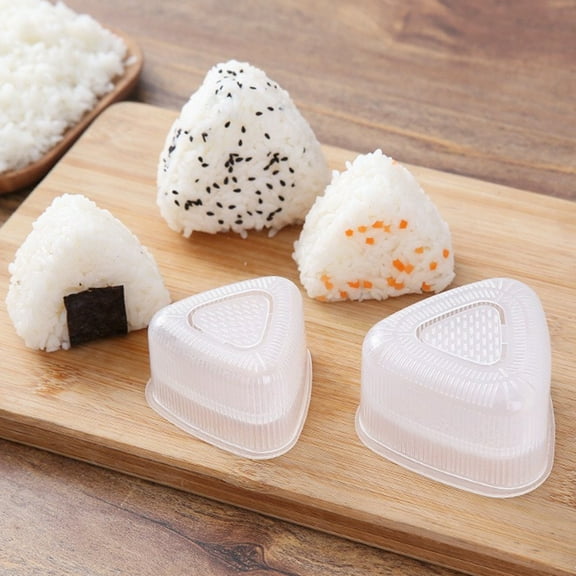 Oiur 2Pcs Sushi Mold Japanese Style Non-sticky DIY Food Grade Plastic Press Triangular Onigiri Rice Ball Maker Bento Accessories