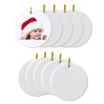 thumbnail image 1 of Oiur 5 Pcs Sublimation Blank Ceramic Ornament White Porcelain Round Ornament with Lanyard for DIY Craft Christmas Tree Home Decor, 1 of 7