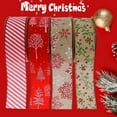thumbnail image 1 of Oiur 5cm Christmas Ribbon Wired Clear Print DIY Thicker Anti-fade Gift Packing Tear-resistant Large Bowknot Making Xmas Tree Ribbon for Festival, 1 of 7