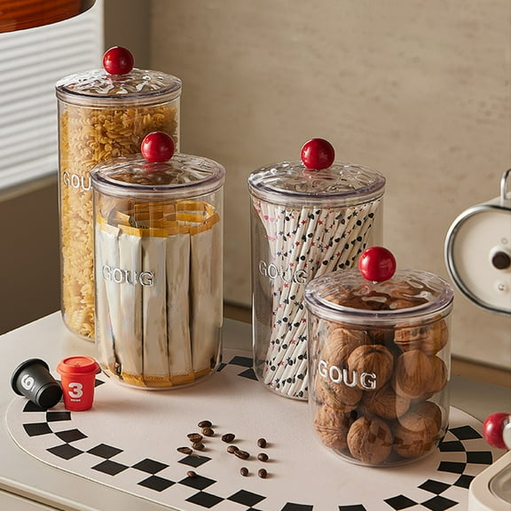 Oiur Airtight Food Storage Container with Lid Large Capacity Transparent Design BPA Free Airtight Seal Flour Cereal Dry Food Storage Jar,S