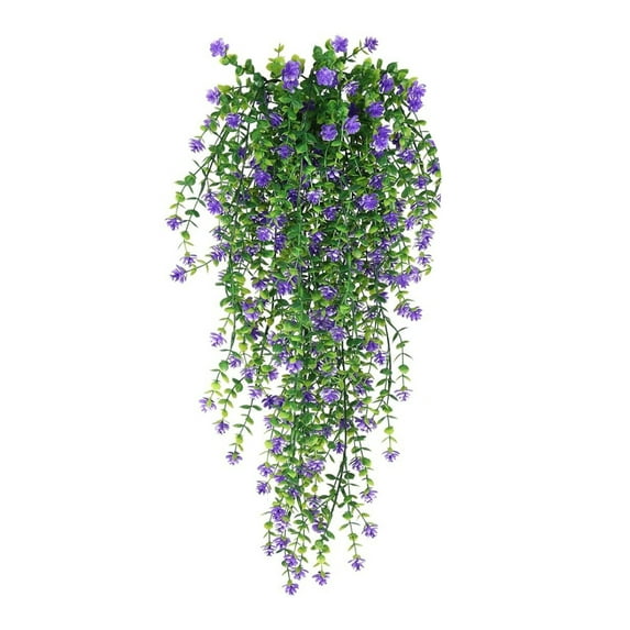 Oiur Artificial Flower Eucalyptus Realistic,Home Wedding Garden Indoor Outdoor Wall Hanging,Colorful Faux Flower Drooping Vines Garland Decoration