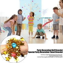 Oiur Christmas Jingle Bell Wristband Tinsel Bracelet Dancing Performance Props Carnival Party Supplies Bell Bangle for Cheering Squad,B
