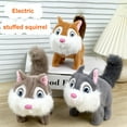 thumbnail image 1 of Oiur Electric Plush Squirrel Toy Interactive Jumping Movable Tail Squirrel Toy Toddlers Educational Baby Tummy Time Crawling Stuffed Animal Toy,Grey, 1 of 8