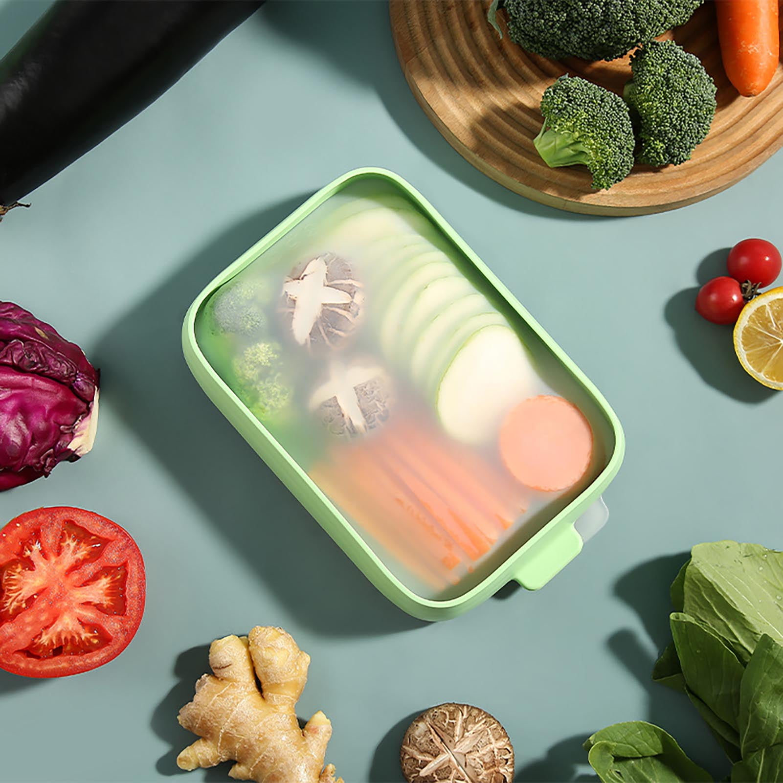 Oiur Freshkeeping Rectangle Food Container Translucent Stackable Food