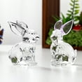 thumbnail image 1 of Oiur Glass Rabbit Figurine Clear Bunny Ornament with Stained Ears Collectible Bunny Centerpiece for Desk Spring Easter Decoration,Green, 1 of 7