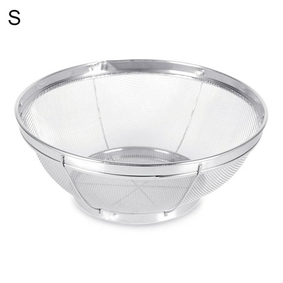 Oiur Kitchen Rice Sieve Metal Colander Kitchen Food Strainer Basket Stainless Steel Colander Bowl Pot Drainer for Cooking Sifter Strainer 1pc