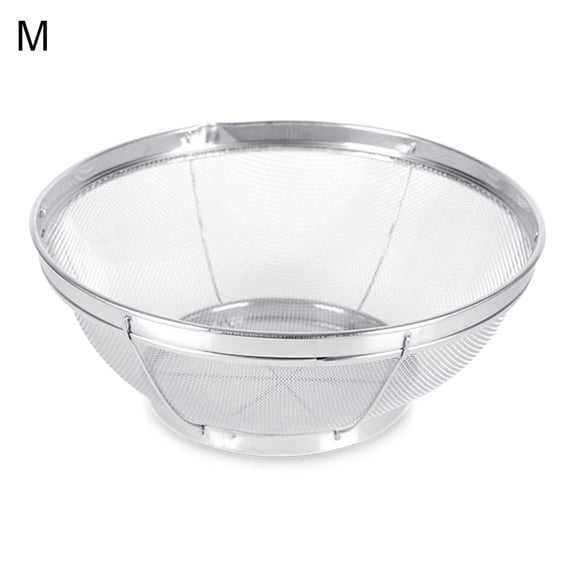 Oiur Kitchen Rice Sieve Metal Colander Kitchen Food Strainer Basket Stainless Steel Colander Pot for Cooking Sifter Strainer 1pc