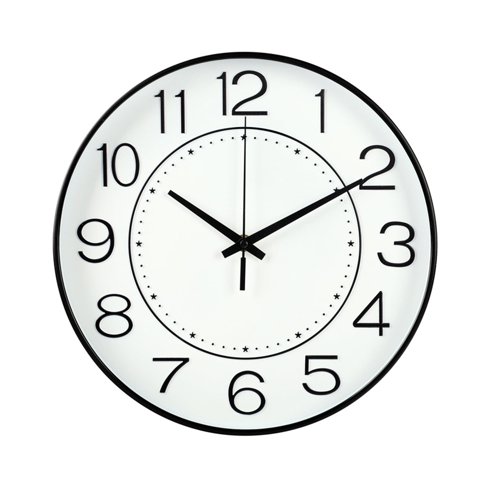 Oiur Modern Silent Wall Clock 12 inch Round Pointer Low Power Quartz