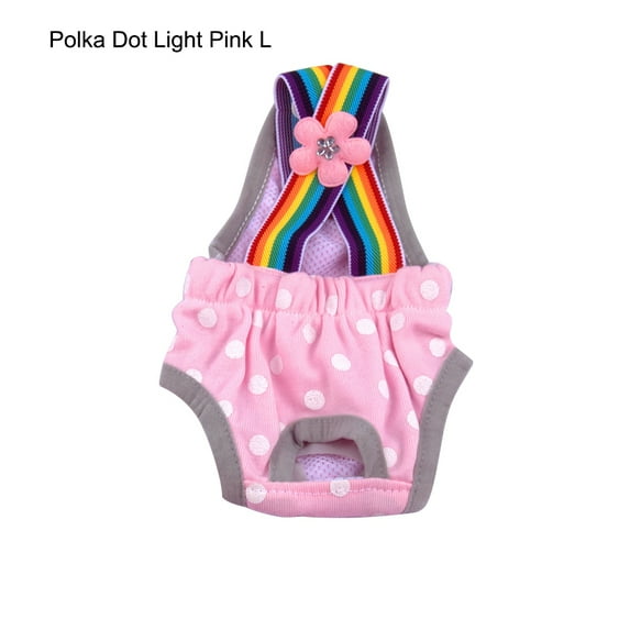 Oiur Pets Diaper Cotton Sanitary Pantie with Adjustable Strap Suspender Physiological Pants Pet Underwear Diaper Jumpsuit for Female Dog