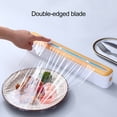 thumbnail image 1 of Oiur Plastic Wrap Dispenser with Slide Cutter Adjustable 2-In-1 Food Cling Wrap Film Roll Holder Cutting Tools Kitchen Gadgets,Blue, 1 of 8