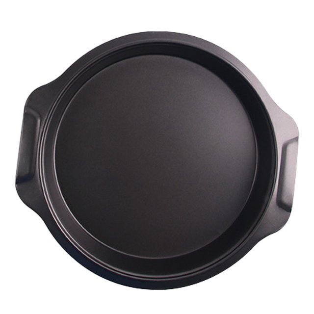 Oiur Round Baking Tray with Handle Carbon Steel Heat Insulation Baking