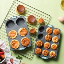 Oiur Silicone Cake Mold 6/12-Cavity Mini Fluted Tube Pan BPA-Free Non-Stick Small Cake Baking Mold Food Grade Silicone Mold Gifts for Bakers Mother's Day/Birthday,6Holes