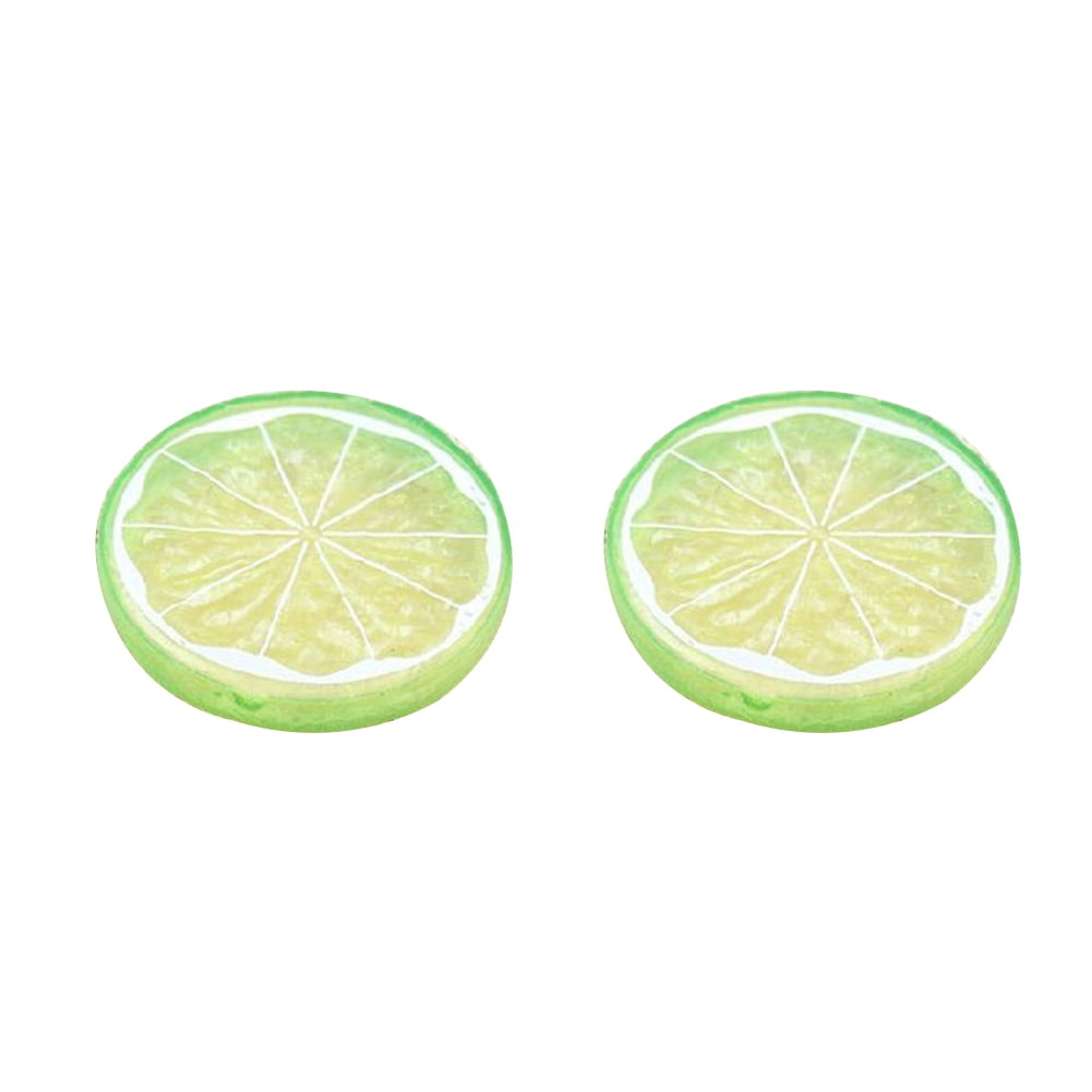 Oiur Simulation Lemon Lime Slices Plastic Fake Artificial Fruit Mini
