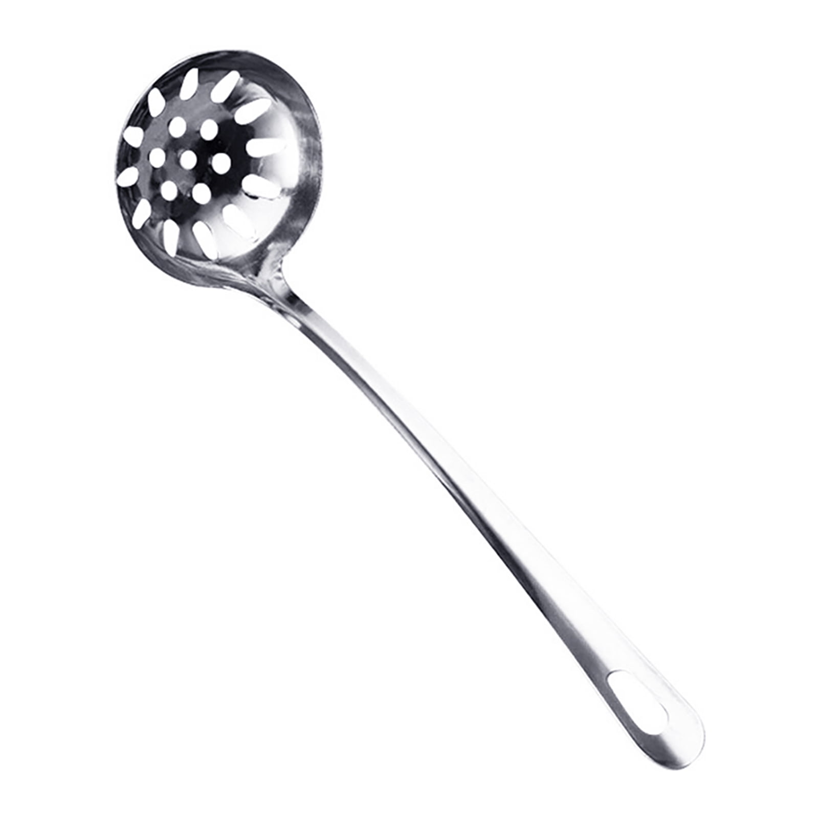 Oiur Soup Ladle Spoon Metal 430 Stainless Steel Ladles Spoon And Slotted Colander Spoon Set Small Soup Ladle With Holes Strainer Scoop For Hot Pot 1pc