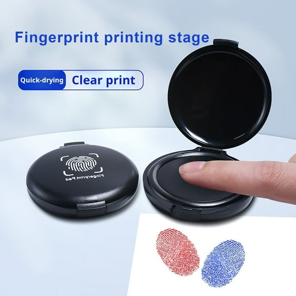 Oiur Thumbprint Fingerprint Ink Pad Stamp Pad Waterproof Compact Size Portable Identification Security Fingerprint Black Stamp Ink Pad,Blue