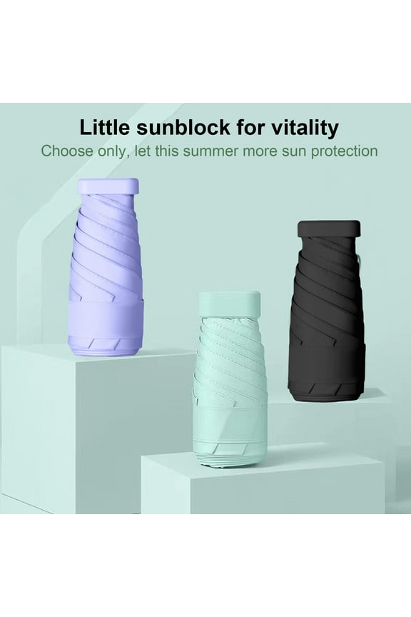 Travel Mini Umbrella for Purse Folding Compact UV Protection Umbrella Tiny Pocket Rain Sun Umbrella for Men Women,Green