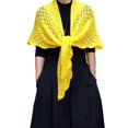 thumbnail image 1 of Oiur Women Knitting Shawl,Solid Color Fringe Design Lightweight Versatile Hollow Shawl,Open Knitted Pattern Shawl Wrap,Yellow, 1 of 7