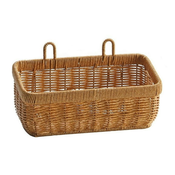 Oiur Woven Storage Basket,Wall Hanging Vegetable Organizer,Breathable Design Large Capacity Easy Access Wall-Mounted Organizer,S