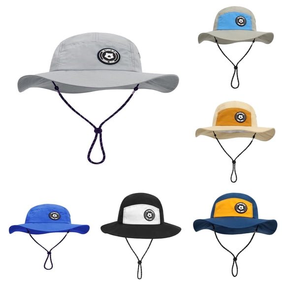 Oiyii Adventure‑Ready Bucket Hats for Newborn Boy Solid‑Tone Sun Hats, Grey