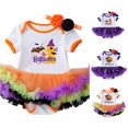 thumbnail image 1 of Oiyii Baby's My First Halloween Pumpkin Graphic Romper Short Sleeve Halloween Bodysuit Halloween Photo Jumpsuit,Orange, 1 of 4