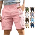 thumbnail image 1 of Oiyii Big Boy's Multi Pocket Cargo Shorts Solid Elastic Casual Short Pants Summer Outdoor Bottoms,Pink, 1 of 7