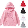 thumbnail image 1 of Oiyii Big Girl's Heart Spider Web Graphic Hoodie Long Sleeve Printed Casual Hooded Sweatshirt Halloween Pullover Top,Pink, 1 of 7
