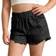 thumbnail image 1 of Oiyii Big Girls Fashion Ripped Shorts Summer Casual Mide Rise Pull-On Jean Shorts, 1 of 6