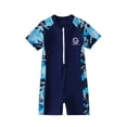 thumbnail image 1 of Oiyii Big Girls One Piece Swimsuit Short Sleeve Zipper Flat Corners Training Bathing Suit, 1 of 9