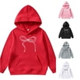 thumbnail image 1 of Oiyii Bow Print Hoodie for Tween Girls Long Sleeve Outdoor Graphic Hoodie Sweatshirt Pullover Top,Red, 1 of 7