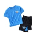 thumbnail image 1 of Oiyii Boys Outfits Short Sleeve Round Neck T Shirt Shorts Set Summer Sport Clothes Sets, Sizes 5-15, 1 of 5