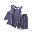 thumbnail image 1 of Oiyii Boys Summer Outfits Breathable Tank Top Shorts Comfortable Loungewear, Sizes 18-24 Months, 1 of 2