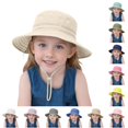 thumbnail image 1 of Oiyii Breathable Bucket Hats for Newborn Girl Solid‑Toned Sun Hats, Beige, 1 of 5