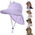 thumbnail image 1 of Oiyii Breathable Bucket Hats for Toddler Boy Bear‑Ear‑Embroidered Sun Hats, Purple, 1 of 6