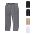 thumbnail image 1 of Oiyii Button Waist Straight Leg Trousers for Boy Solid Formal Dress Pants School Uniform Slacks,Grey, 1 of 3