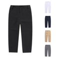 thumbnail image 1 of Oiyii Button Waist Straight Leg Trousers for Toddler Boy Solid Formal Dress Pants School Uniform Slacks,Black, 1 of 3
