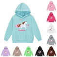 thumbnail image 1 of Oiyii Cartoon White Pony Horse Print Hoodie for Big Girls Long Sleeve Cute Kids Hoodie Sweatshirt Pullover Top,Sky Blue, 1 of 4