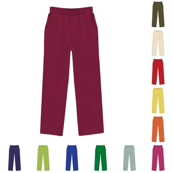 Oiyii Elastic Waist Straight Leg Pants for Little Boys Solid Relaxed Trousers Daily Casual Bottoms,Brick Red