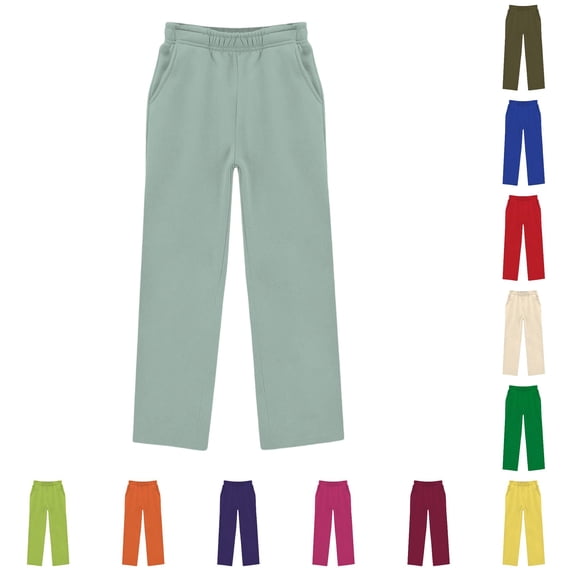 Oiyii Elastic Waist Straight Leg Pants for Boys Solid Relaxed Trousers Daily Casual Bottoms,Mint Green
