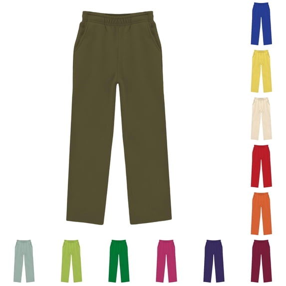 Oiyii Elastic Waist Straight Leg Pants for Toddler Boys Solid Relaxed Trousers Daily Casual Bottoms,Army Green