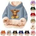 thumbnail image 1 of Oiyii Floral Highland Cow Print Hoodie for Girls Long Sleeve Weekend Hoodie Sweatshirt Pullover Top,Light Blue, 1 of 5