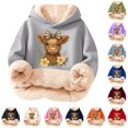 thumbnail image 1 of Oiyii Floral Highland Cow Print Hoodie for Toddler Girls Long Sleeve Weekend Hoodie Sweatshirt Pullover Top,GY1, 1 of 5