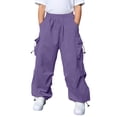 thumbnail image 1 of Oiyii Girls Cargo Pants Solid Wide-Leg Loose Fit Straight Outdoor Casual Slacks, Sizes 5-15Y, 1 of 9
