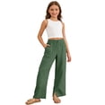 thumbnail image 1 of Oiyii Girls Casual Pants Solid Wide Leg Elastic Waist Side Slit Soft Slacks, Sizes 4-14Y, 1 of 8