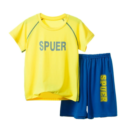 Oiyii Girls Sports Outfits Summer Quick Drying Short Sleeve T-Shirt Shorts Set, Sizes 3-10