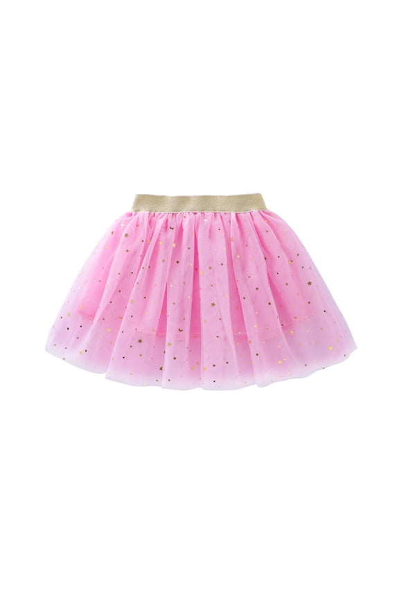 Girls Tutu Skirts Starry Glitter Print Party Short Skirt, Sizes 1-10Y