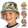 thumbnail image 1 of Oiyii Infant Boys Water‑Repellent Wide‑Brim Bucket Hats Machinery Printed Camping Sun Hats, Grey, 1 of 6