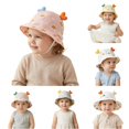thumbnail image 1 of Oiyii Infant Girls Cute Sun Hats Heart‑Ornament Rainbow‑Printed Bucket Hats, Light Pink, 1 of 5