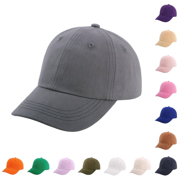 Oiyii Girls Solid Baseball Caps Solid Color Casual Baseball Hats Turcker Caps, Gy1