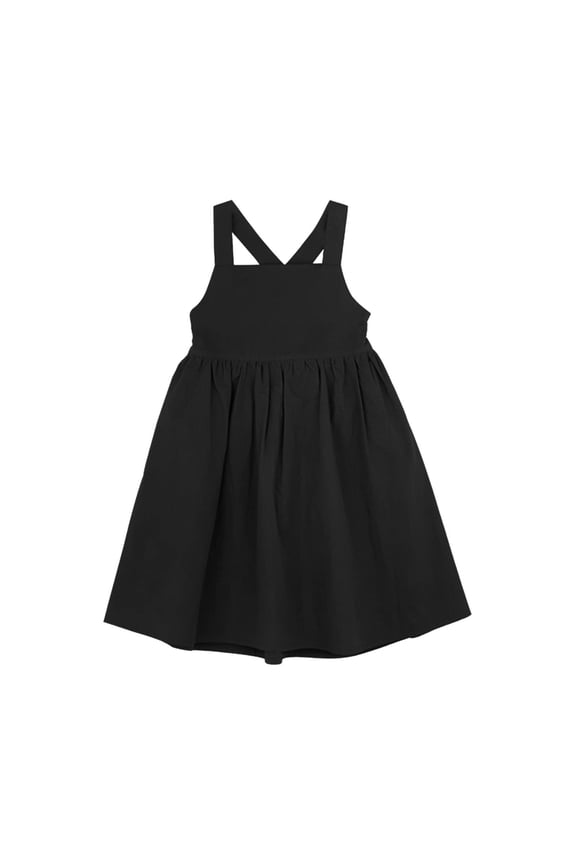 Infant Girls Summer Fashion Dresses Solid Color Backless Racerback Peplum Slip Dress